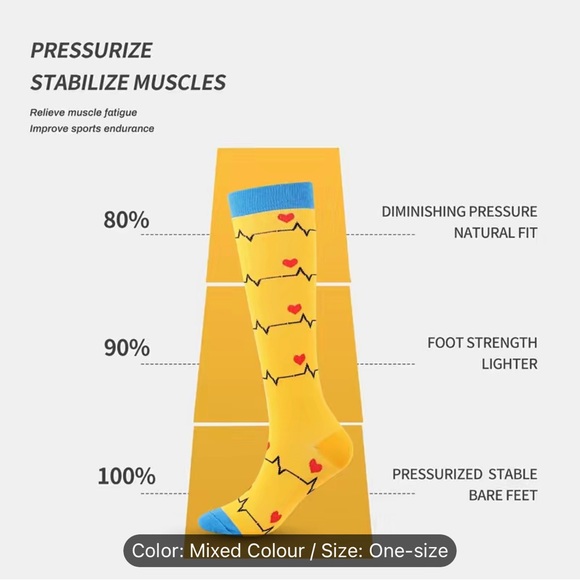 5 Pairs Medical Novelty Pattern Compression Knee High Socks - Picture 3 of 9